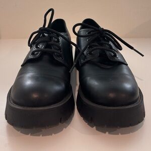 Women's Black Oxfords - 10 - 90s Y2K Goth Punk Witchy Grunge
